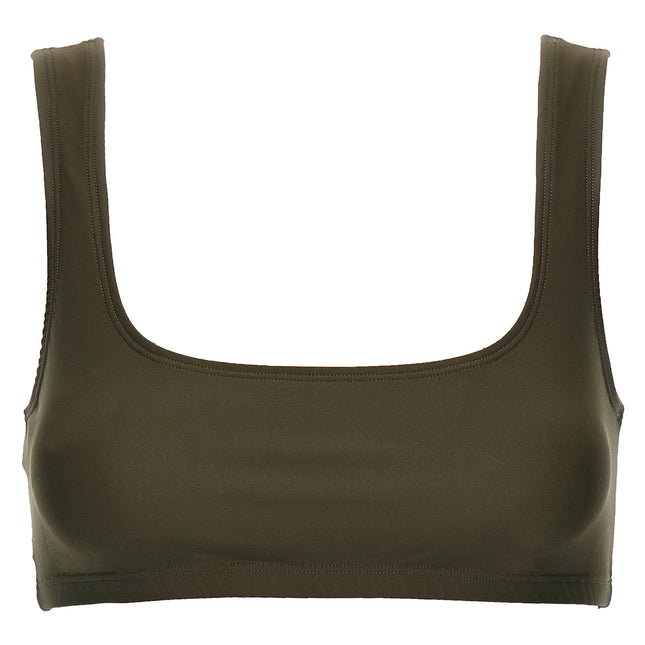 The Andamane Brown Polyamide Tank Tops