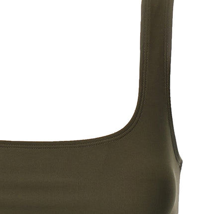The Andamane Brown Polyamide Tank Tops