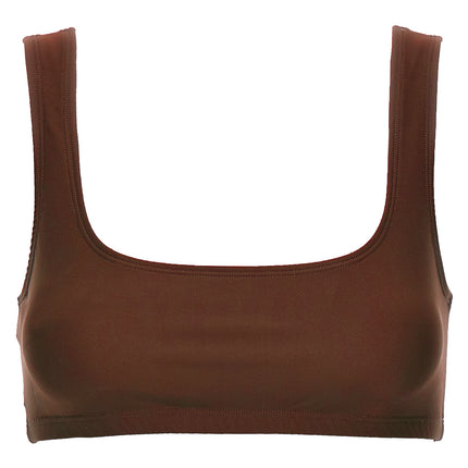 The Andamane Brown Polyamide Tank Tops