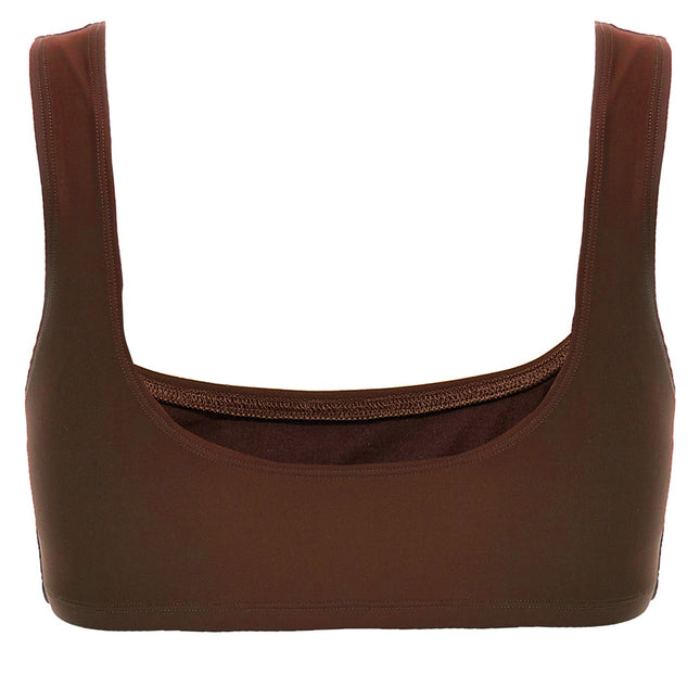 The Andamane Brown Polyamide Tank Tops