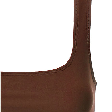 The Andamane Brown Polyamide Tank Tops