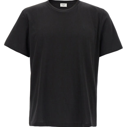 Saint Laurent Black Cotton T-Shirt