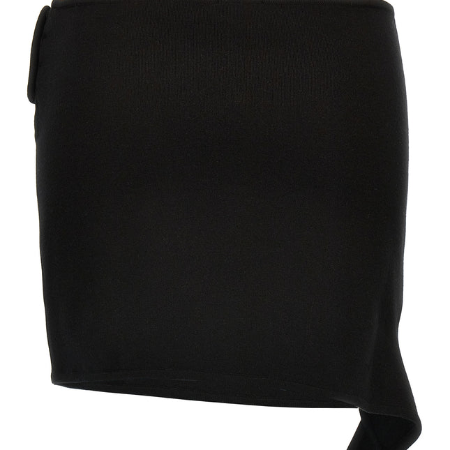 Courrèges Black Viscose Long Skirt