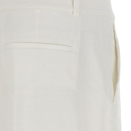 Theory White Linen Casual Pants