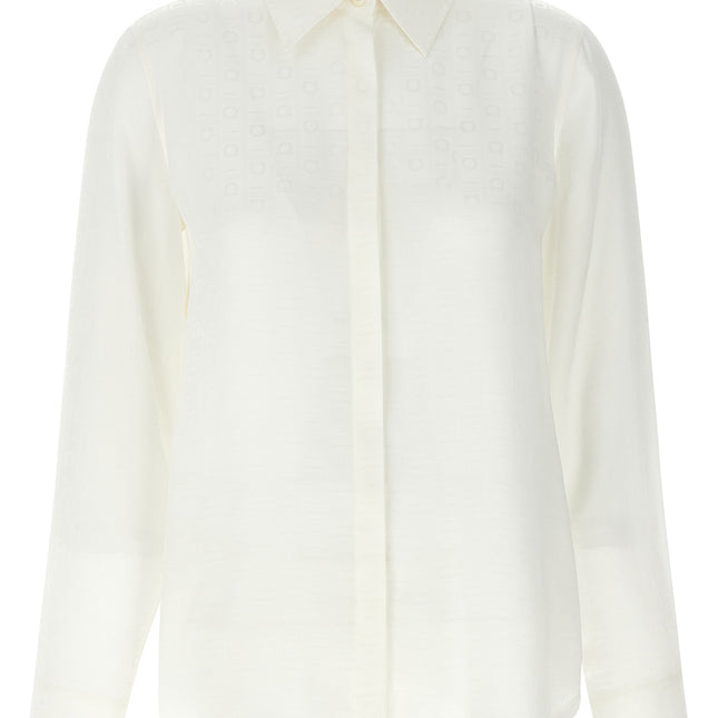 Ferragamo White Silk Blouse