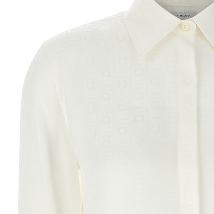 Ferragamo White Silk Blouse