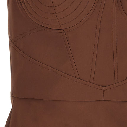 Nensi Dojaka Brown Polyamide Short Dress