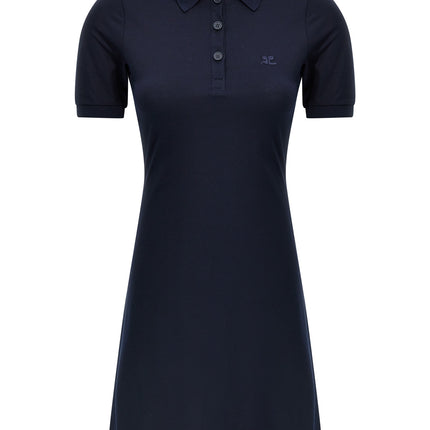 Courrèges Blue Cotton Short Dress