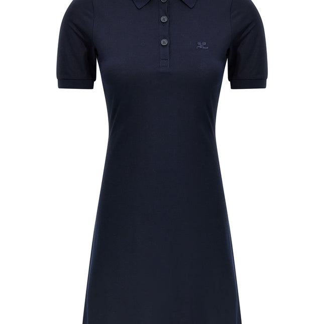 Courrèges Blue Cotton Short Dress