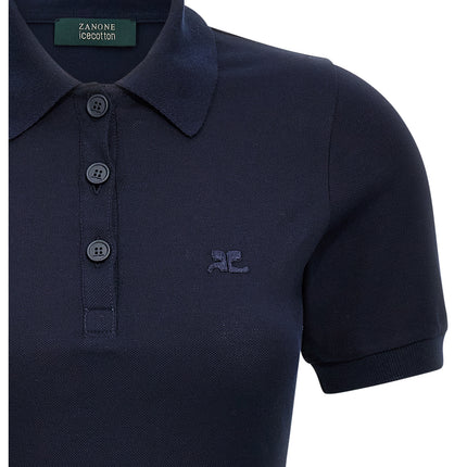 Courrèges Blue Cotton Short Dress