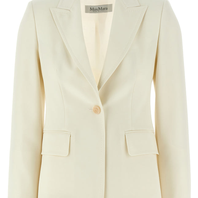 Max Mara White Virgin Wool Blazer