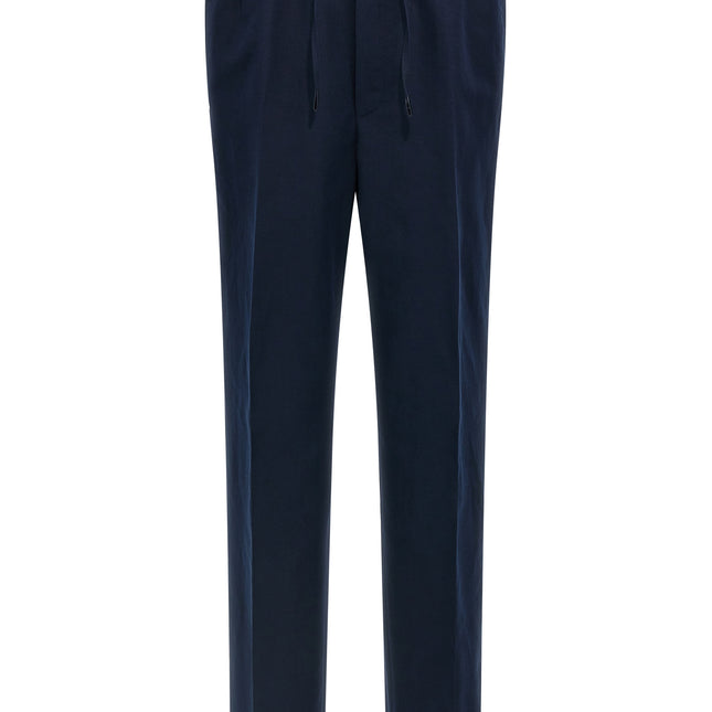 Brioni Blue Linen Casual Pants