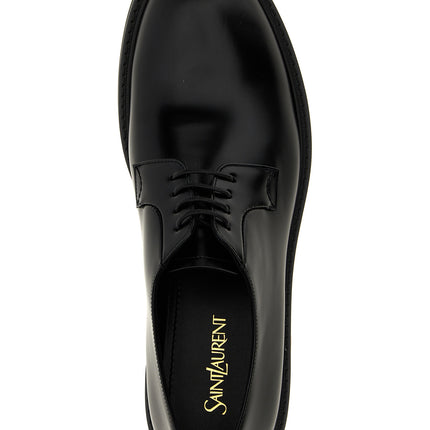 Saint Laurent Black Lamb Leather Oxfords And Derbies