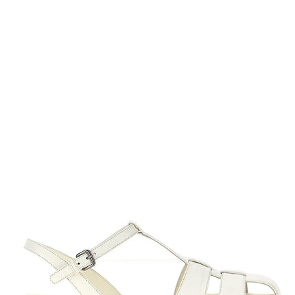 Church's White Lamb Leather Flat Sandals