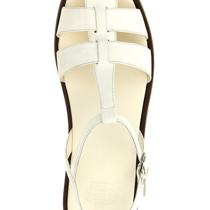 Church's White Lamb Leather Flat Sandals