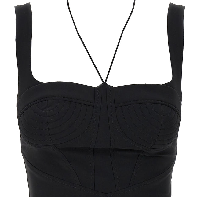 Nensi Dojaka Black Polyamide Tank Tops