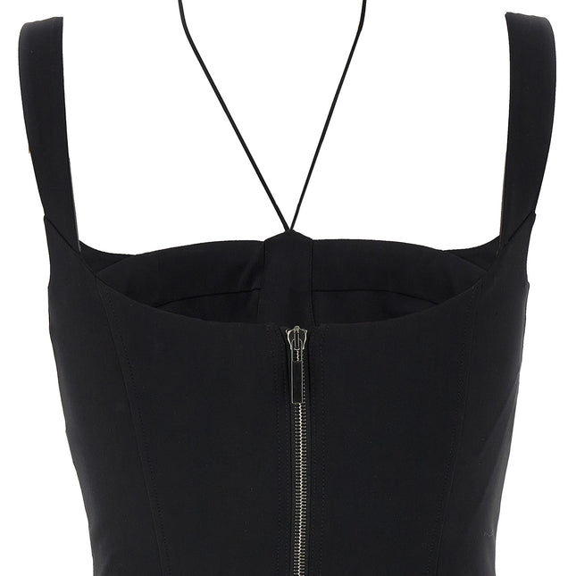 Nensi Dojaka Black Polyamide Tank Tops