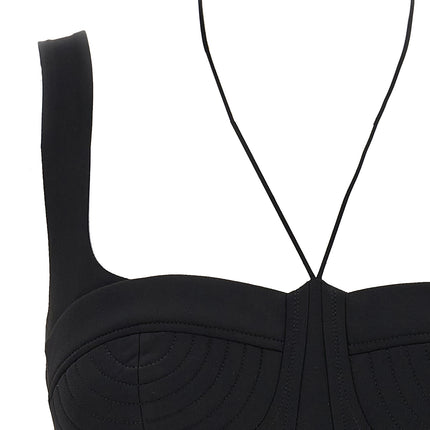 Nensi Dojaka Black Polyamide Tank Tops