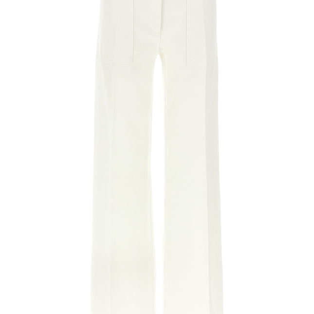 Ferragamo White Cotton Straight-Leg Jeans