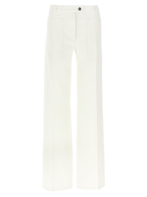 Ferragamo White Cotton Straight-Leg Jeans