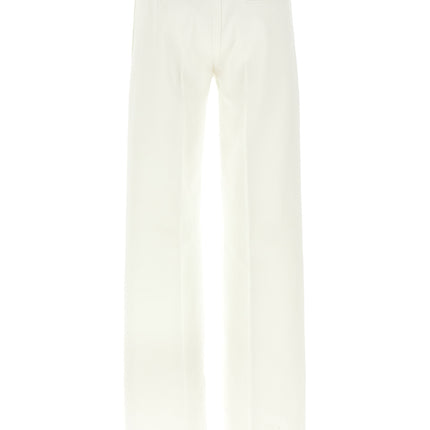 Ferragamo White Cotton Straight-Leg Jeans