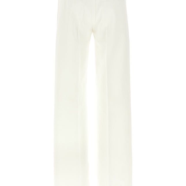 Ferragamo White Cotton Straight-Leg Jeans