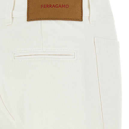 Ferragamo White Cotton Straight-Leg Jeans