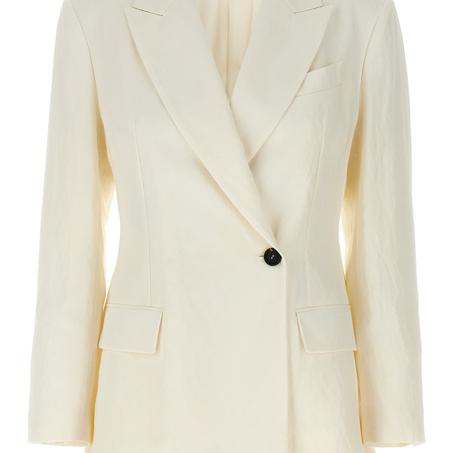 Brunello Cucinelli White Straw Blazer