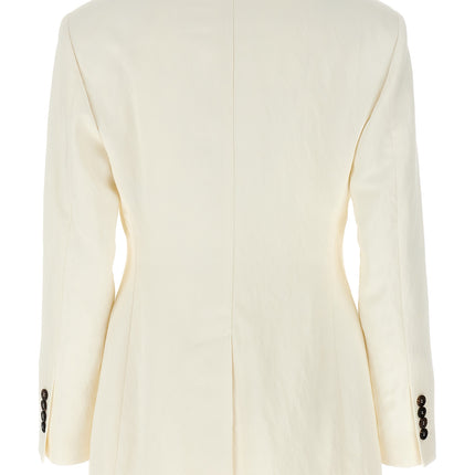 Brunello Cucinelli White Straw Blazer