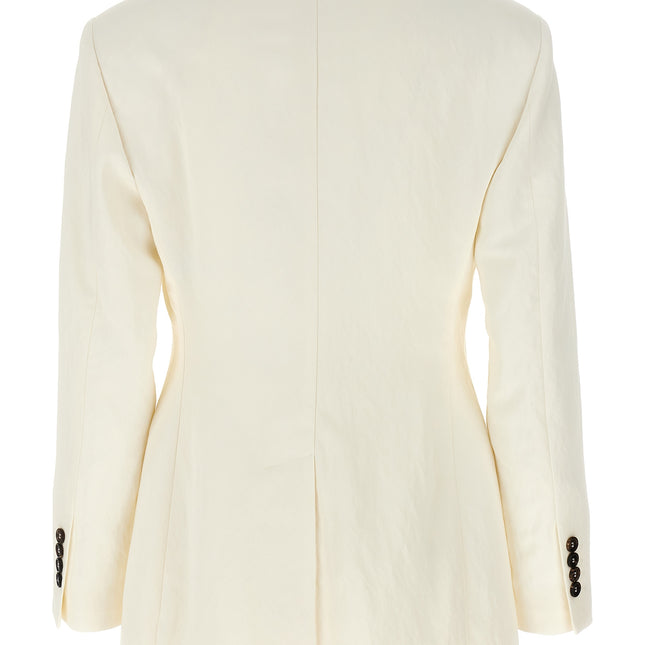 Brunello Cucinelli White Straw Blazer