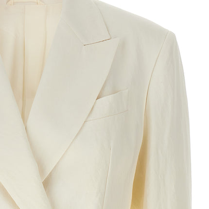 Brunello Cucinelli White Straw Blazer