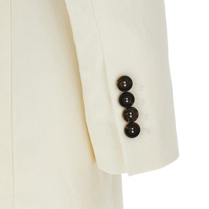 Brunello Cucinelli White Straw Blazer