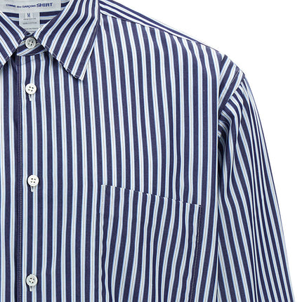 Comme Des Garçons Blue Cotton Blouse