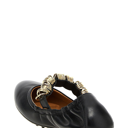 Tod's Black Lamb Leather Ballet Flats