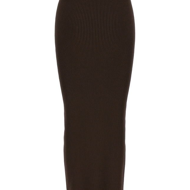 Max Mara Brown Viscose Mini Skirt