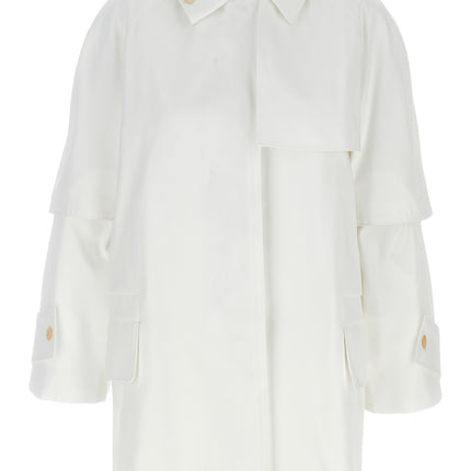 Max Mara White Cotton Coat