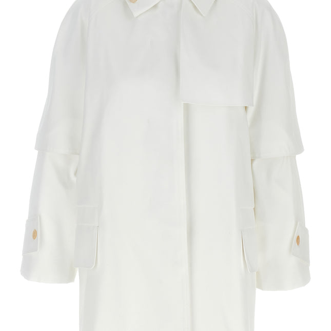Max Mara White Cotton Coat