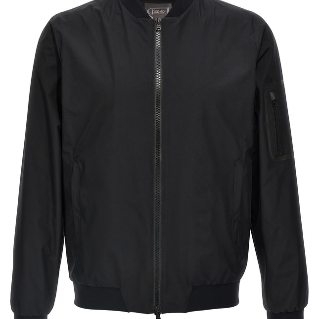 Herno Black Polyester Bomber