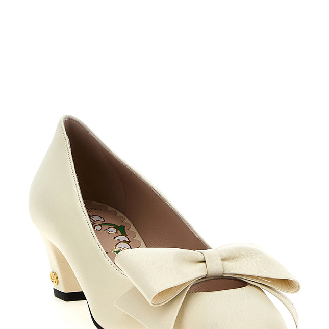 Valentino Garavani White Goatskin Mid Heel Pumps