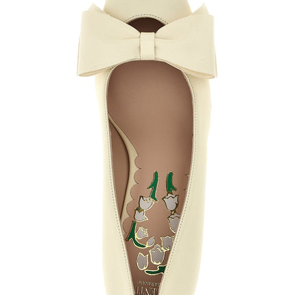 Valentino Garavani White Goatskin Mid Heel Pumps