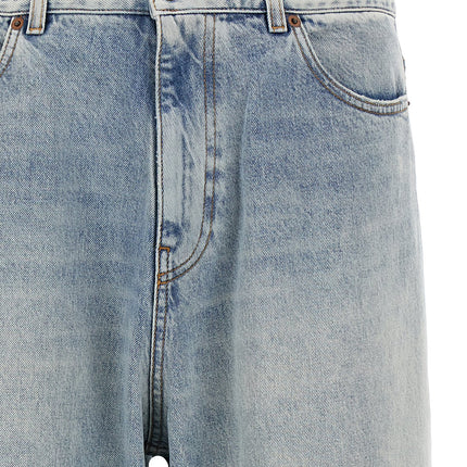 Valentino Garavani Blue Cotton Straight-Leg Jeans