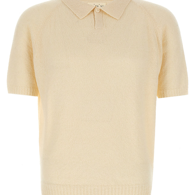MA'RY'YA White Cotton Polo Shirt