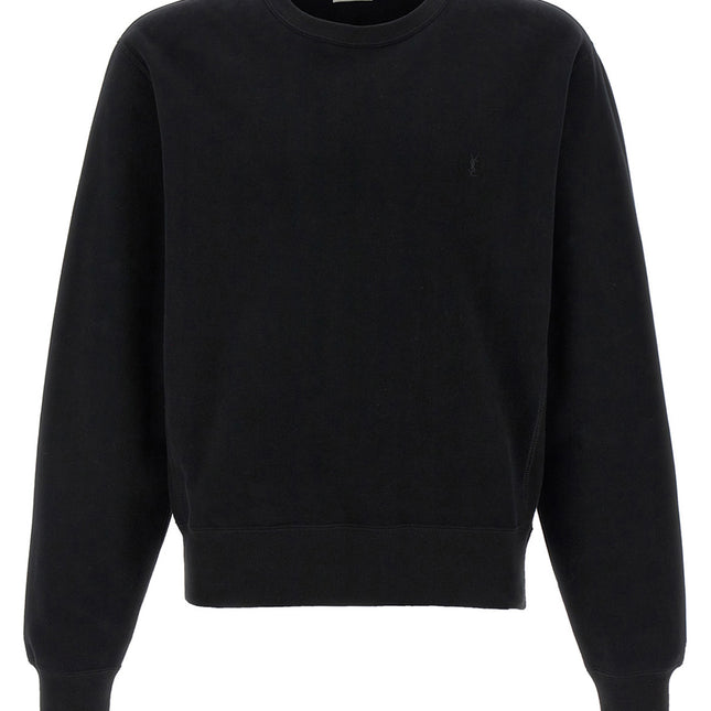 Saint Laurent Black Cotton Sweatshirt