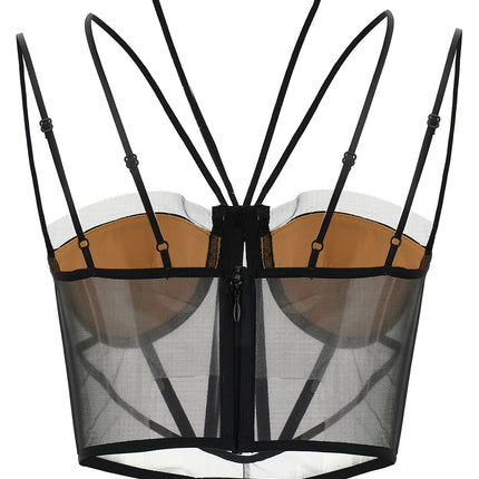 Nensi Dojaka Black Polyamide Tank Tops