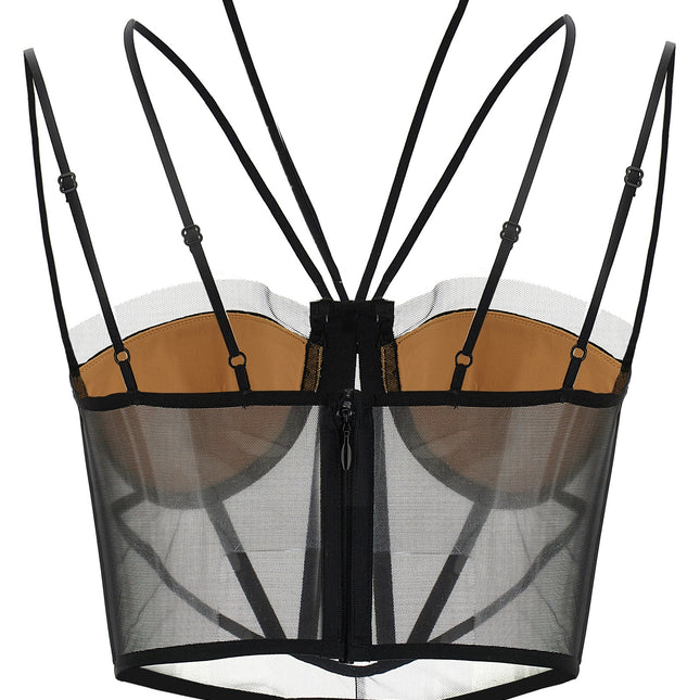 Nensi Dojaka Black Polyamide Tank Tops
