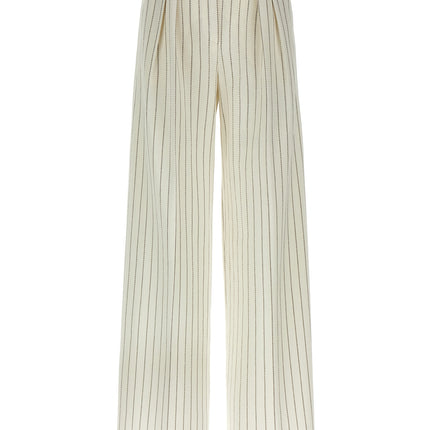 Max Mara White Cotton Casual Pants