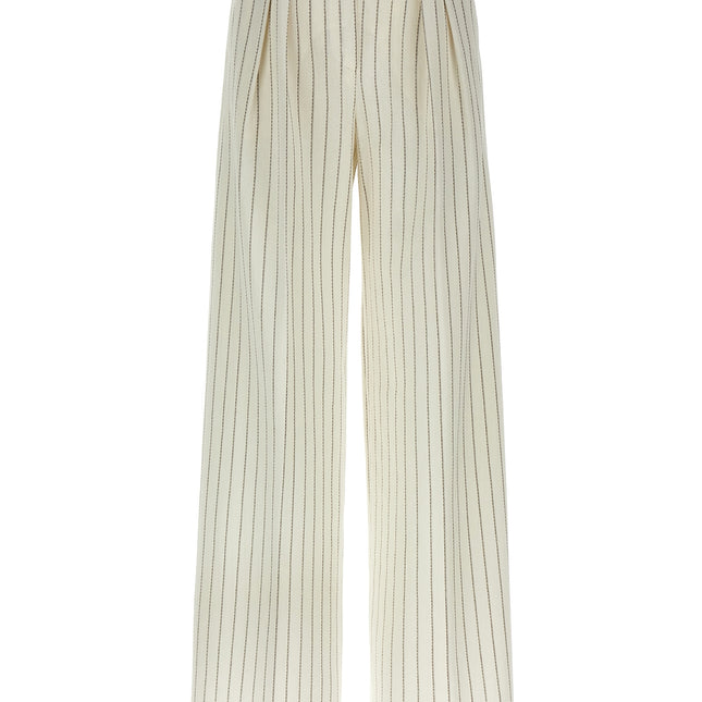 Max Mara White Cotton Casual Pants
