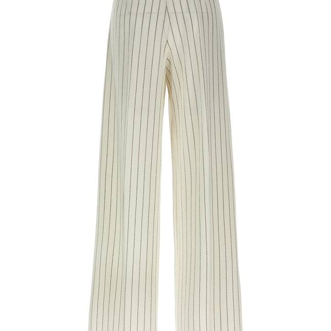 Max Mara White Cotton Casual Pants