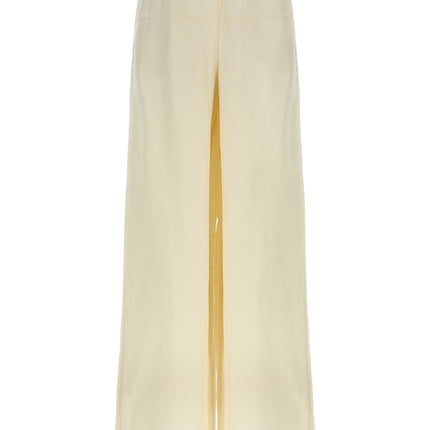 Max Mara White Flax Casual Pants