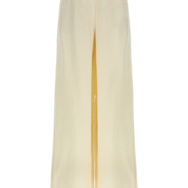 Max Mara White Flax Casual Pants